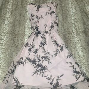 American Living Strapless Pink and Black Floral Dress
